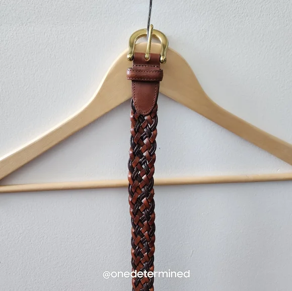 !SOLD! Vintage Braided Leather Coach Belt - Picture 4 of 9